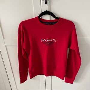 NWT Y2K Polo Jeans Co Ralph Lauren Red Logo Crewneck Sweatshirt M Deadstock